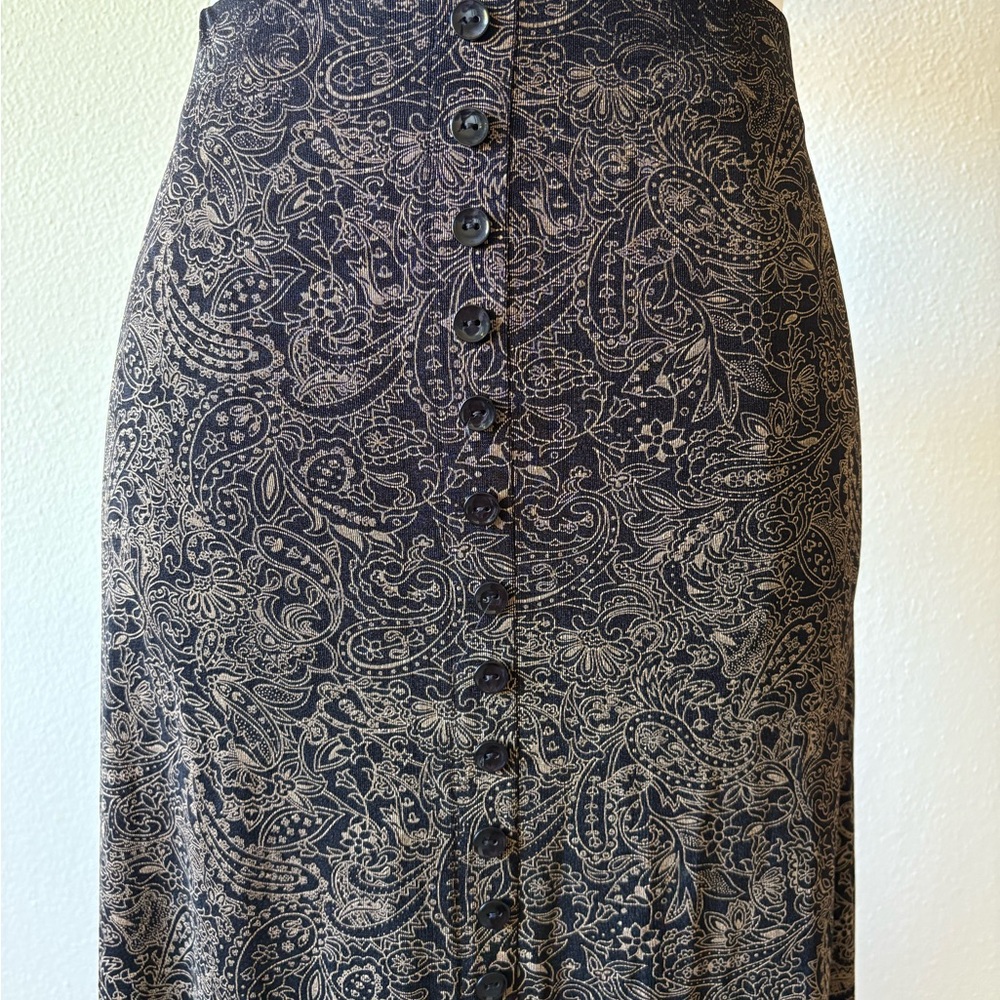 Vintage Y2K Skirtology Brown & Black Paisley Maxi Skirt - Picture 2 of 9